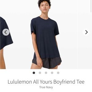 Lululemon All Yours Boyfriend Tee 8 True Navy